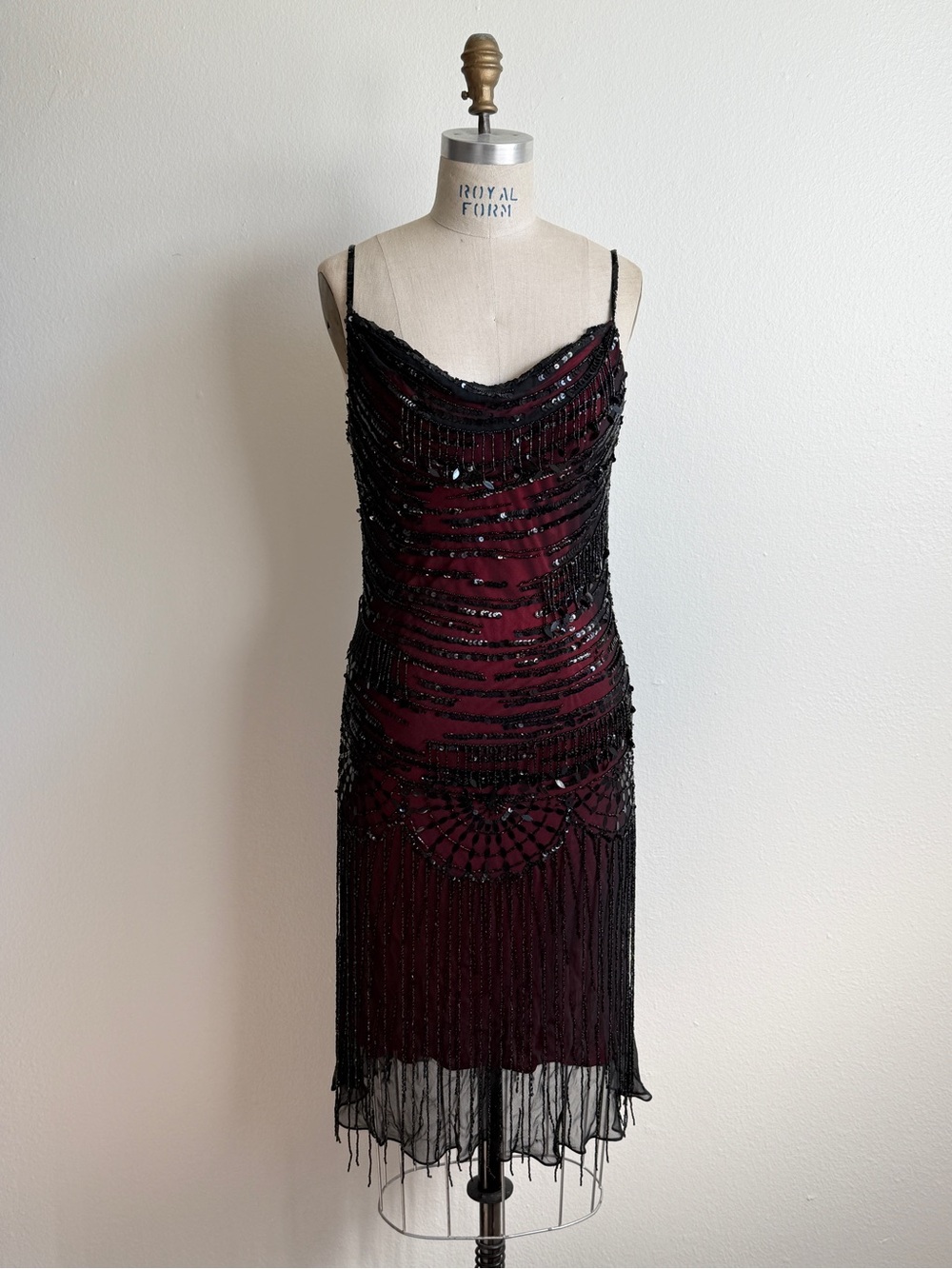 STUNNING Vintage Sue Wong Nocturne Embellished Beaded Flapper Slip Dress